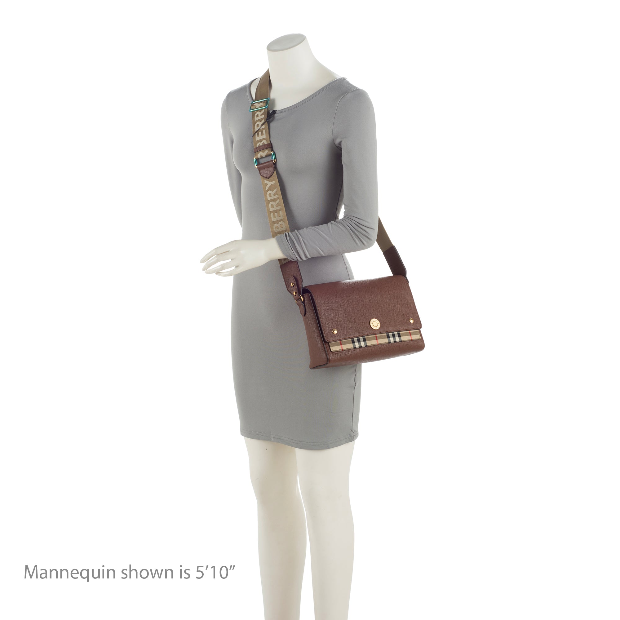 Burberry Calfskin Vintage Check Note Bag (SHF-vpM9p4)