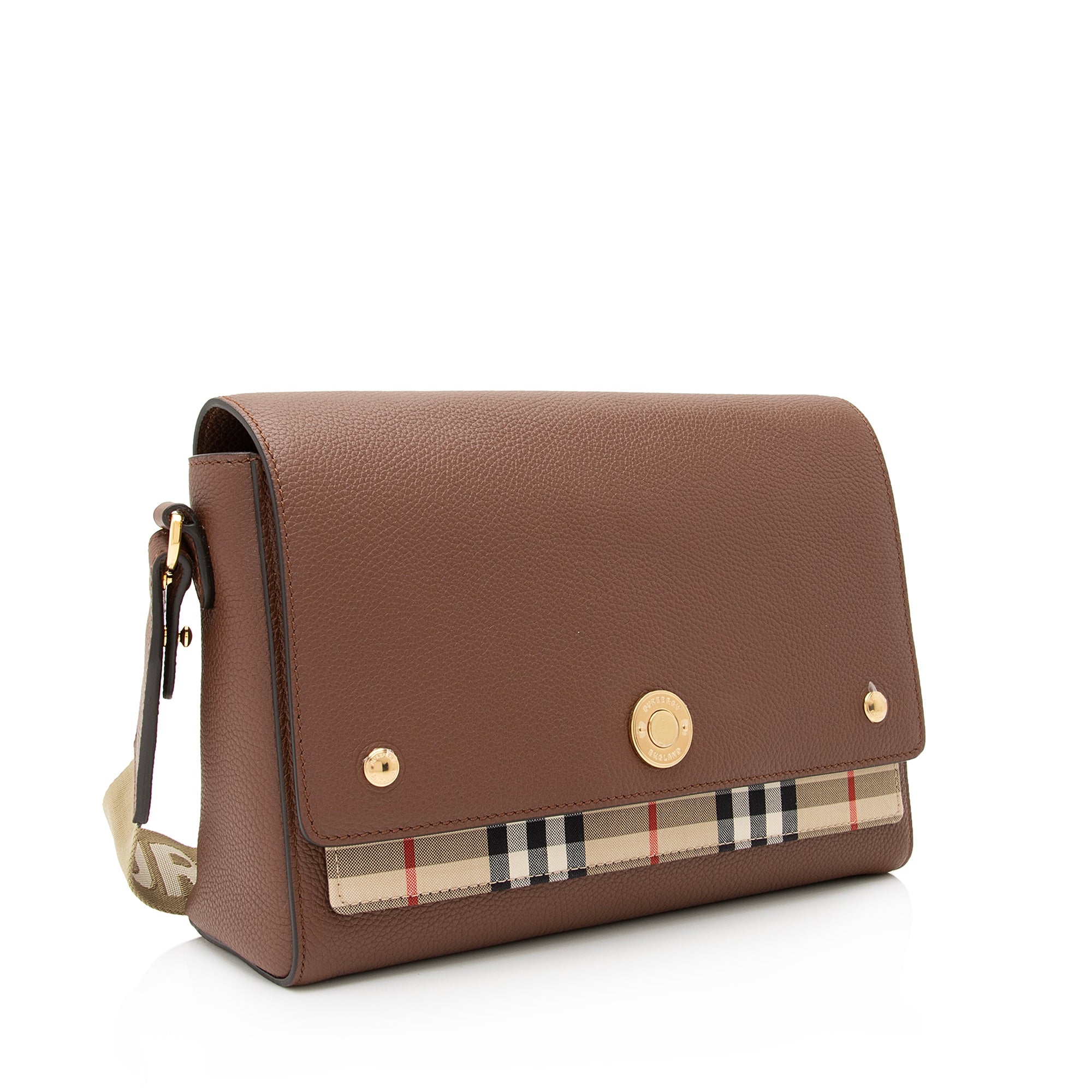 Burberry Calfskin Vintage Check Note Bag (SHF-vpM9p4)