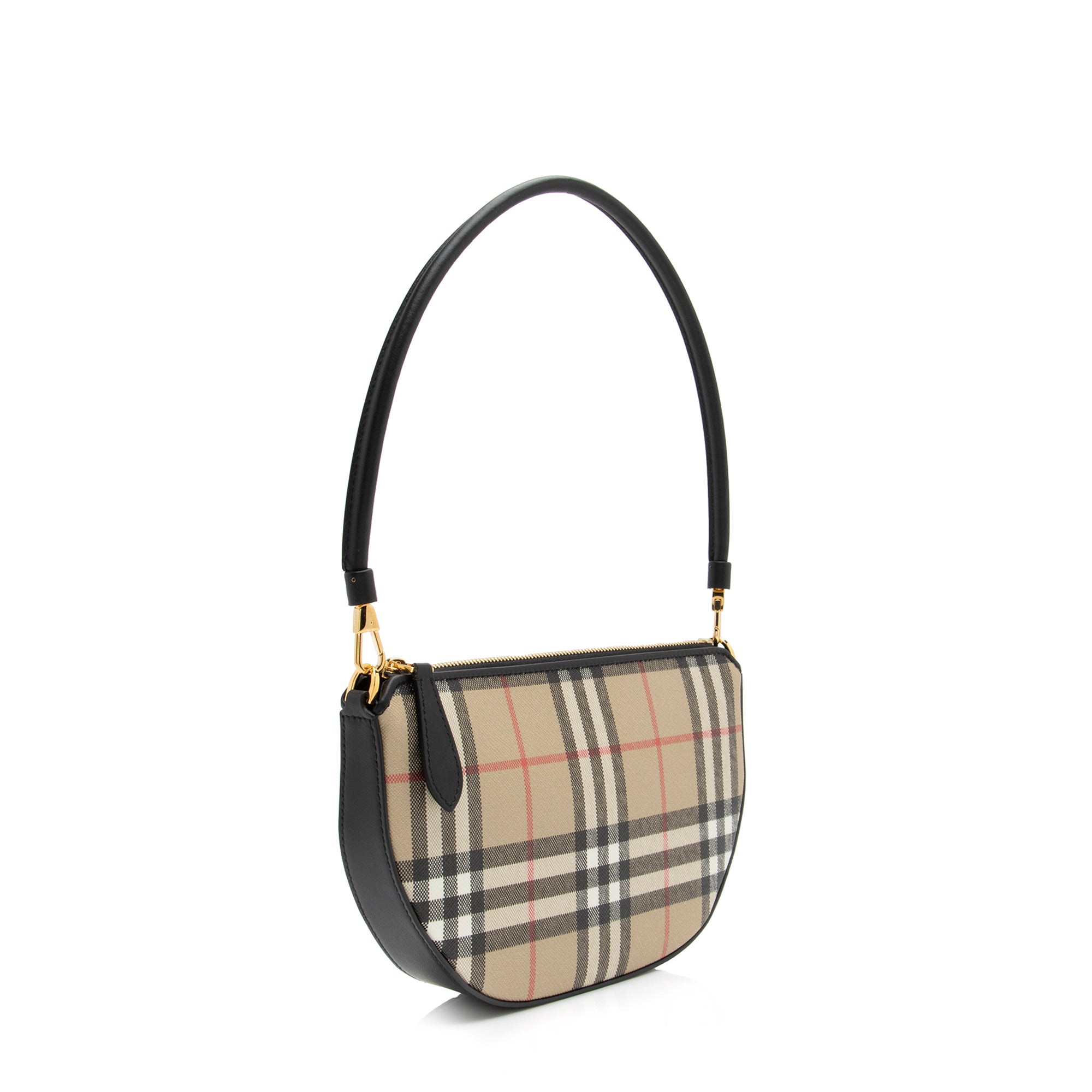 Burberry Calfskin Vintage Check Olympia Pouch (SHF-23490)