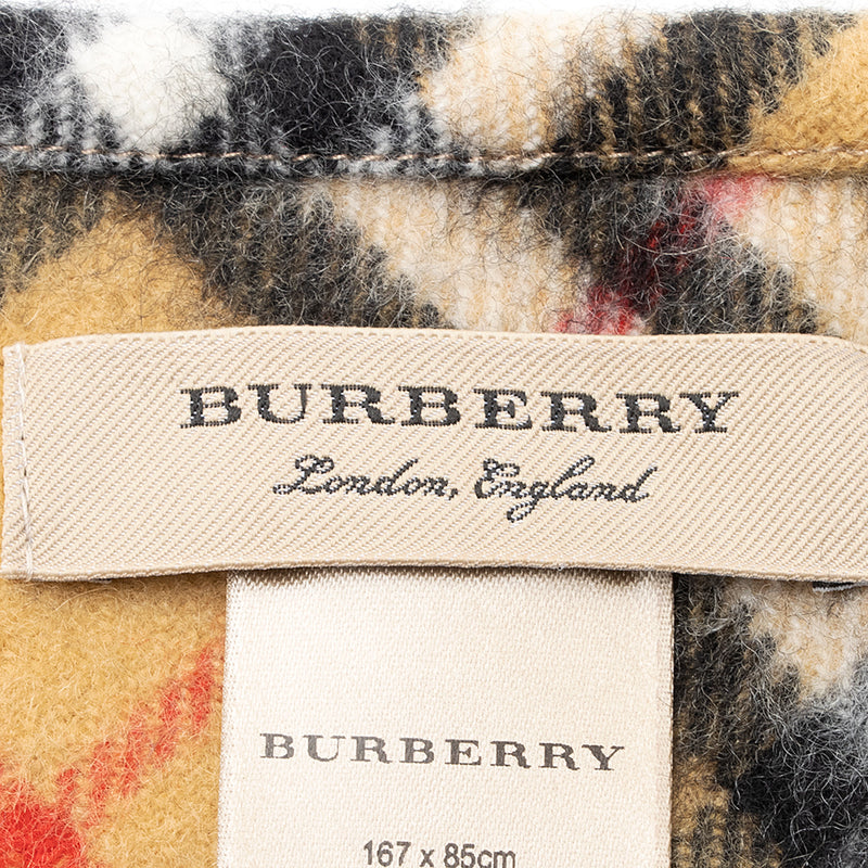 Burberry Cashmere Vintage Check Bandana Scarf (SHF-19712)