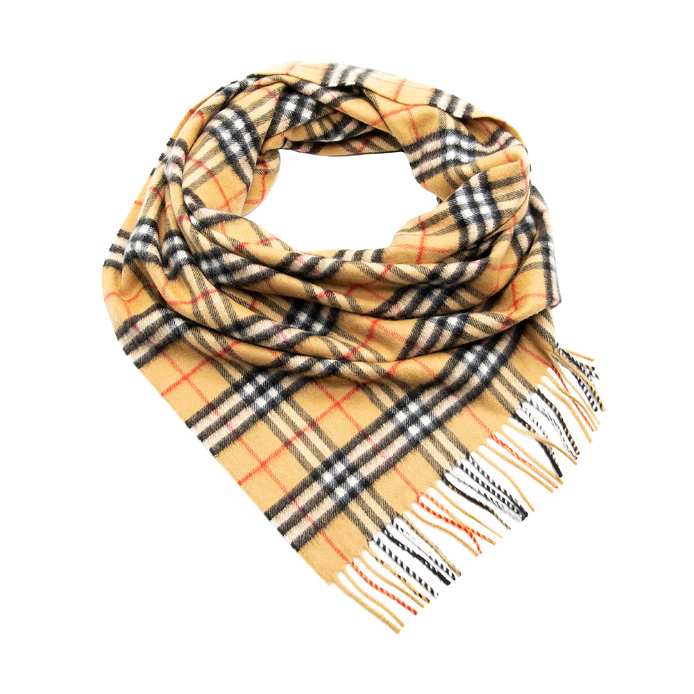 Burberry Cashmere Vintage Check Bandana Scarf (SHF-19712)