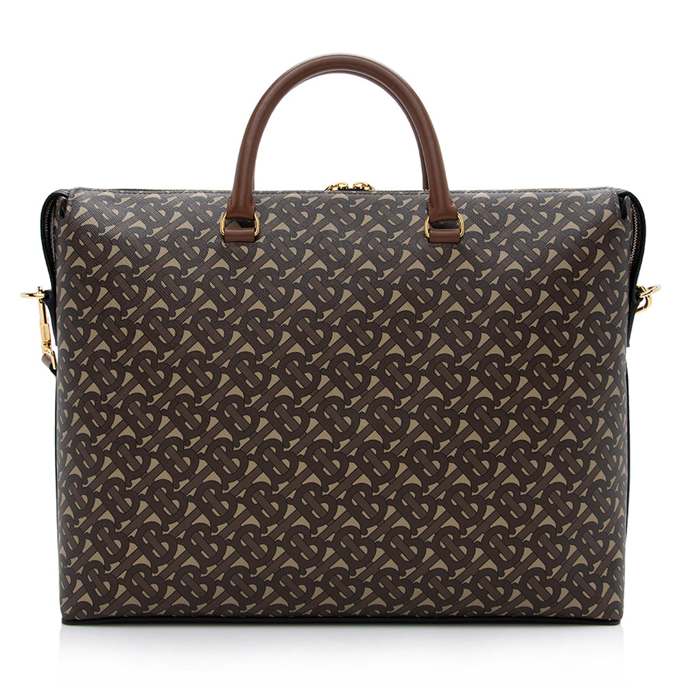 Burberry Coated Canvas Manchester Briefcase (SHF-16909)
