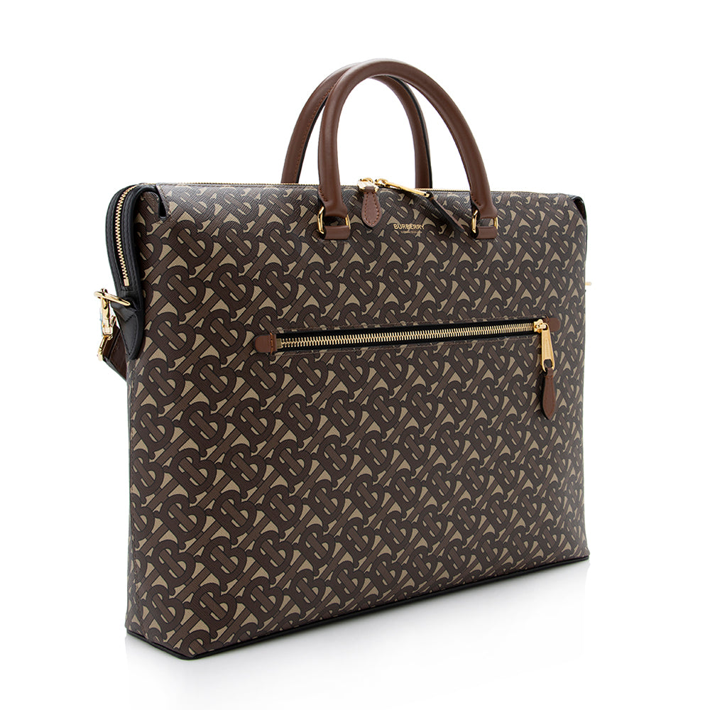 Burberry Coated Canvas Manchester Briefcase (SHF-16909)