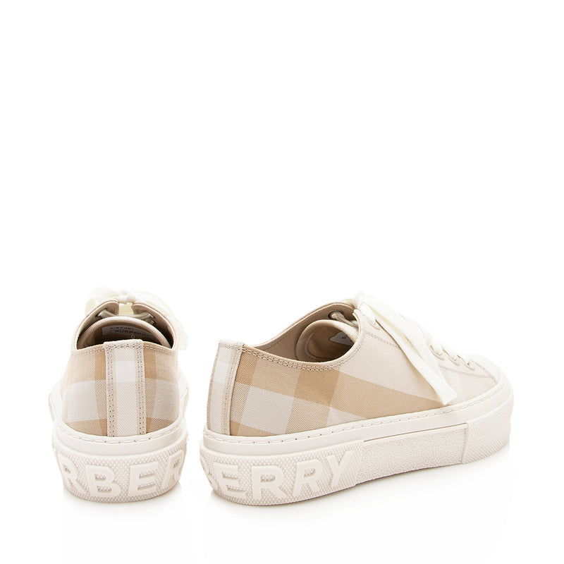 Burberry Cotton Soft Fawn Check Sneakers - Size 6.5 / 36.5 (SHF-22326)