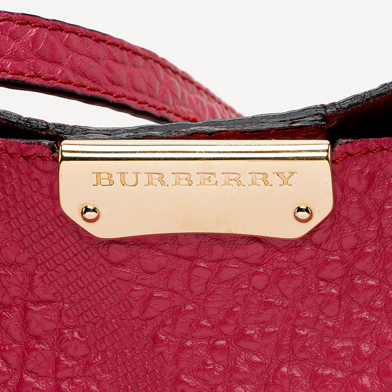 Burberry Embossed Check Leather Canterbury Small Tote (SHF-18609)