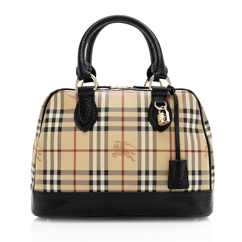 Burberry, Bags, Authentic Burberry Haymarket Satchel Purse Alma Style Bag  Zipper Plaid