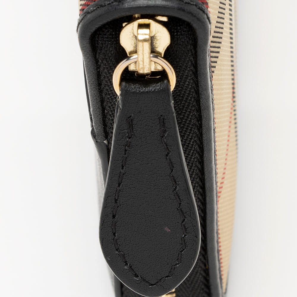 Burberry Haymarket Check Elmore Zip Around Wallet (SHF-20277)