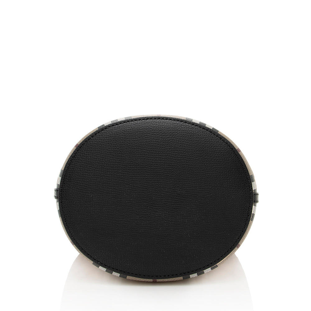 Burberry Haymarket Check Lorne Small Bucket Bag (SHF-18602)