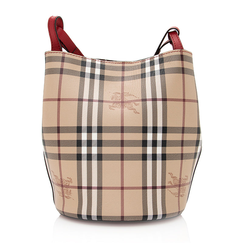 Burberry Haymarket Check Small Bucket Bag (SHF-20280)