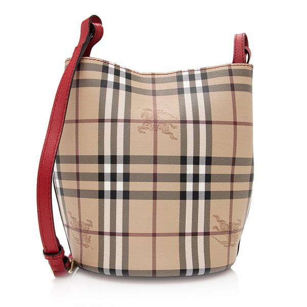 Burberry Haymarket Check Small Bucket Bag (SHF-20280)