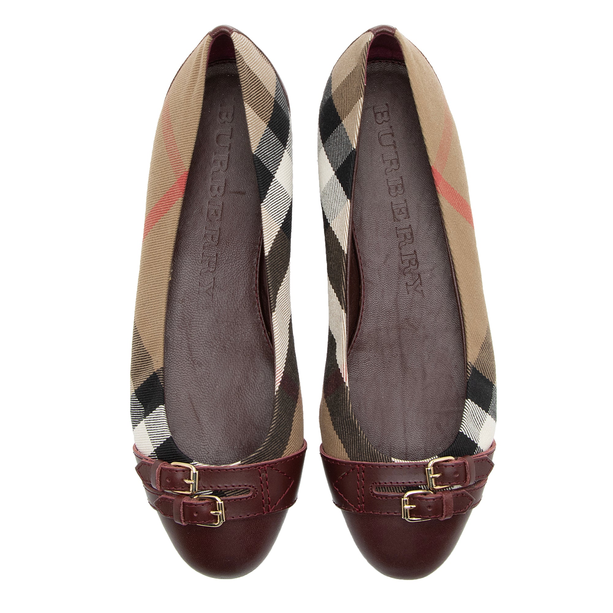 Burberry House Check Bridle Avonwick Ballerina Flats - Size 8.5 / 38.5 (SHF-23128)