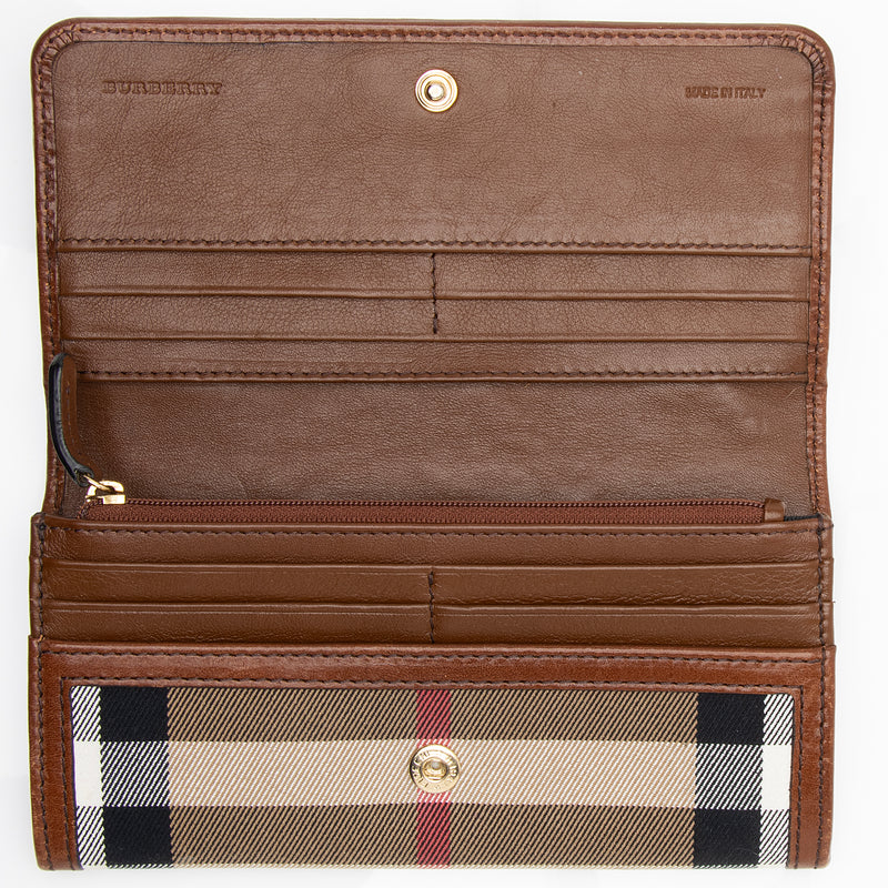 Burberry House Check Bridle Penrose Continental Wallet (SHF-Nqh5fC)