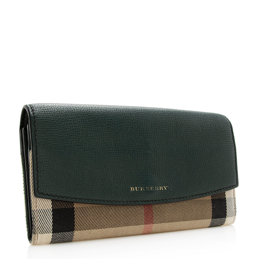 Burberry House Check Continental Wallet (SHF-20463)