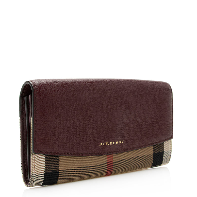 Burberry House Check Continental Wallet (SHF-20805)