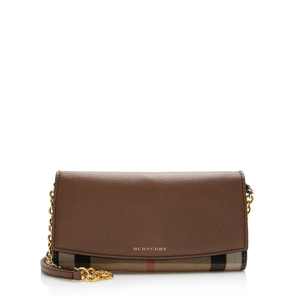 Burberry House Check Henley Chain Wallet (SHF-21215)