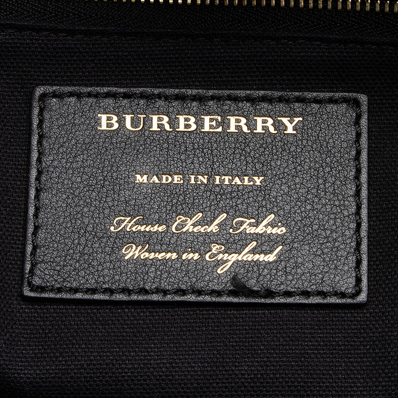 Burberry House Check Leather Banner Large Tote (SHF-21984)