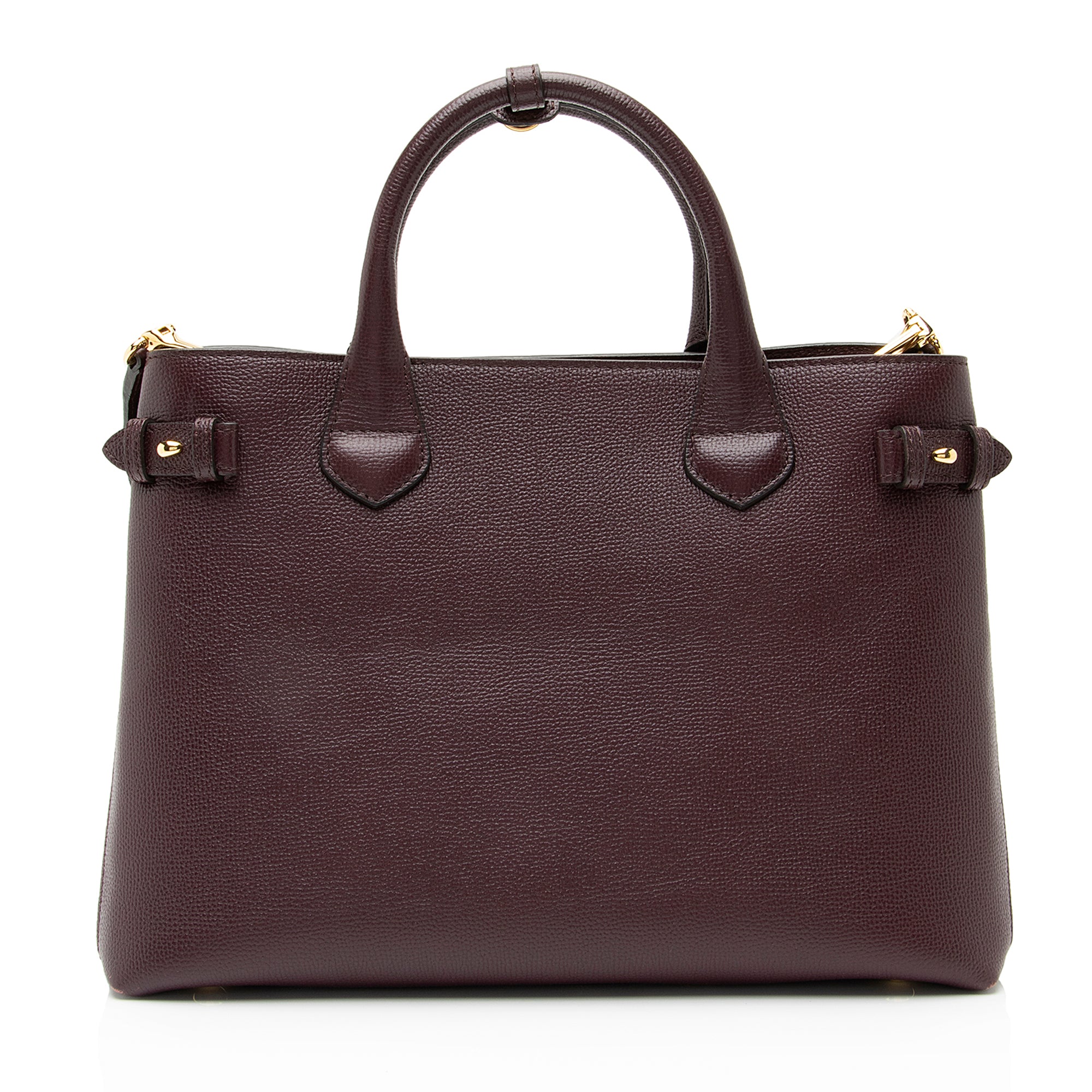 Burberry House Check Leather Banner Medium Tote (SHF-23800)