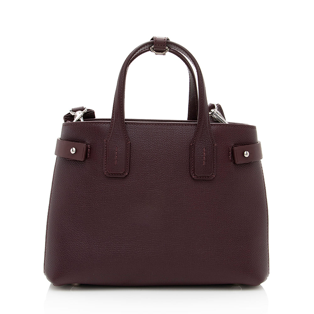 Burberry House Check Leather Banner Small Tote (SHF-19217)