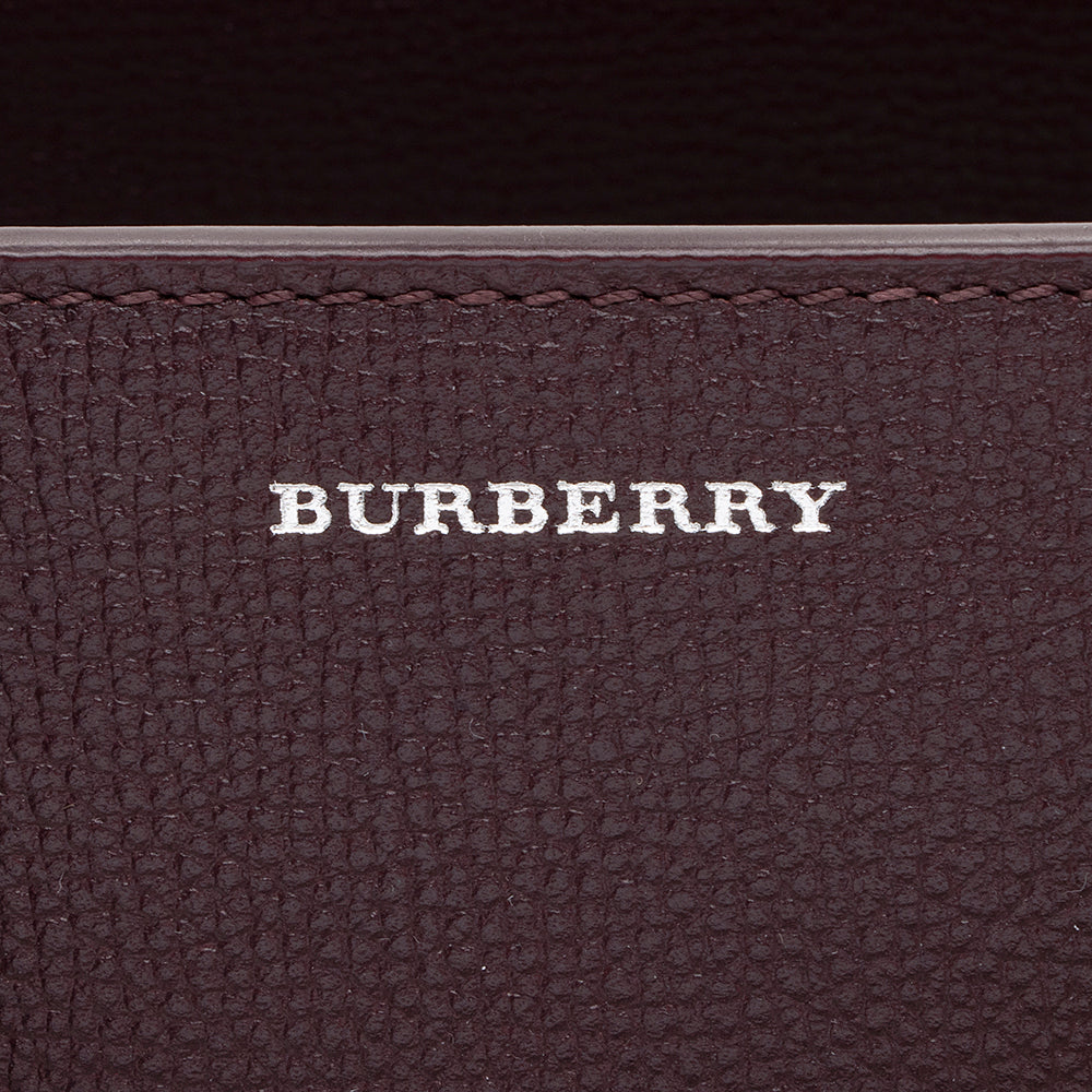 Burberry House Check Leather Banner Small Tote (SHF-19217)