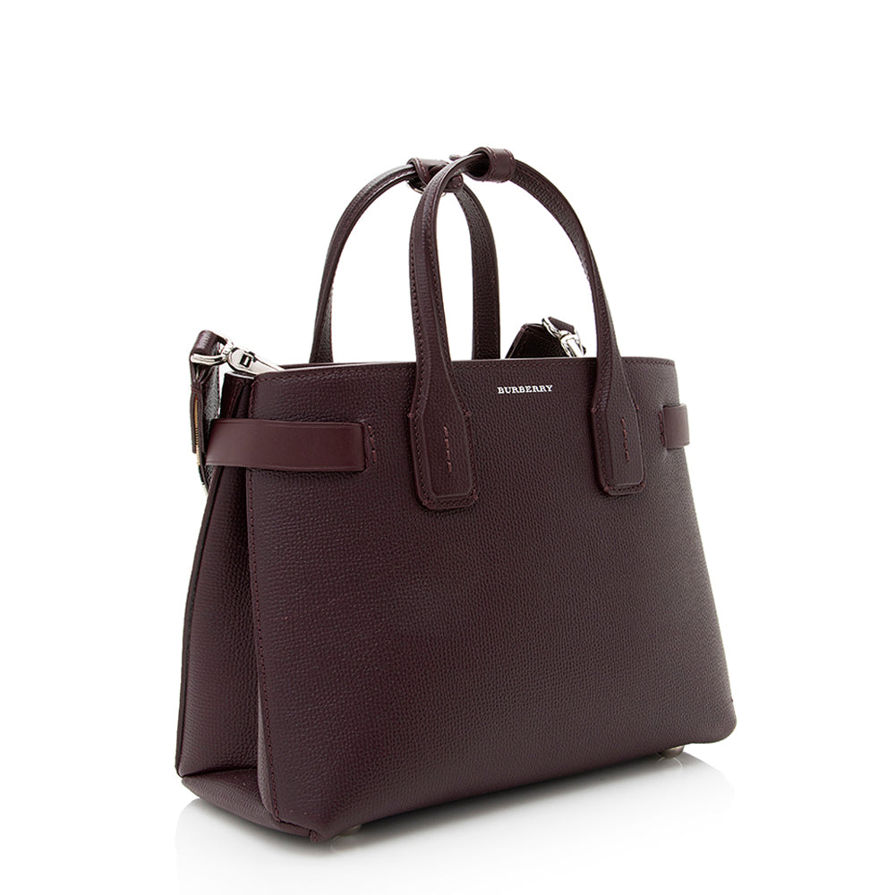 Burberry House Check Leather Banner Small Tote (SHF-19217)