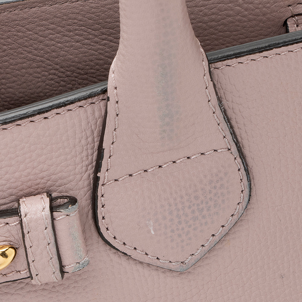 Burberry House Check Leather Banner Small Tote (SHF-19183)