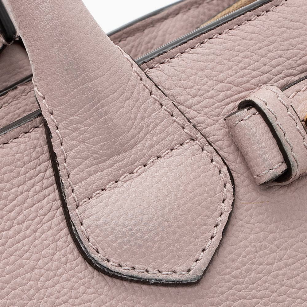 Burberry House Check Leather Banner Small Tote (SHF-19183)