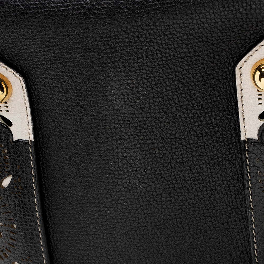 Burberry Laser Cut Leather Banner Medium Tote (SHF-22096)