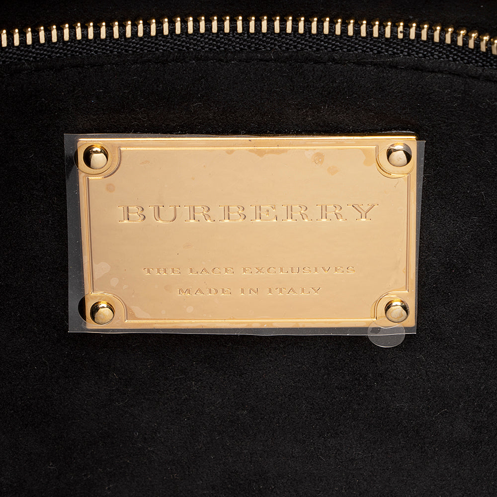 Burberry Laser Cut Leather Banner Medium Tote (SHF-22096)