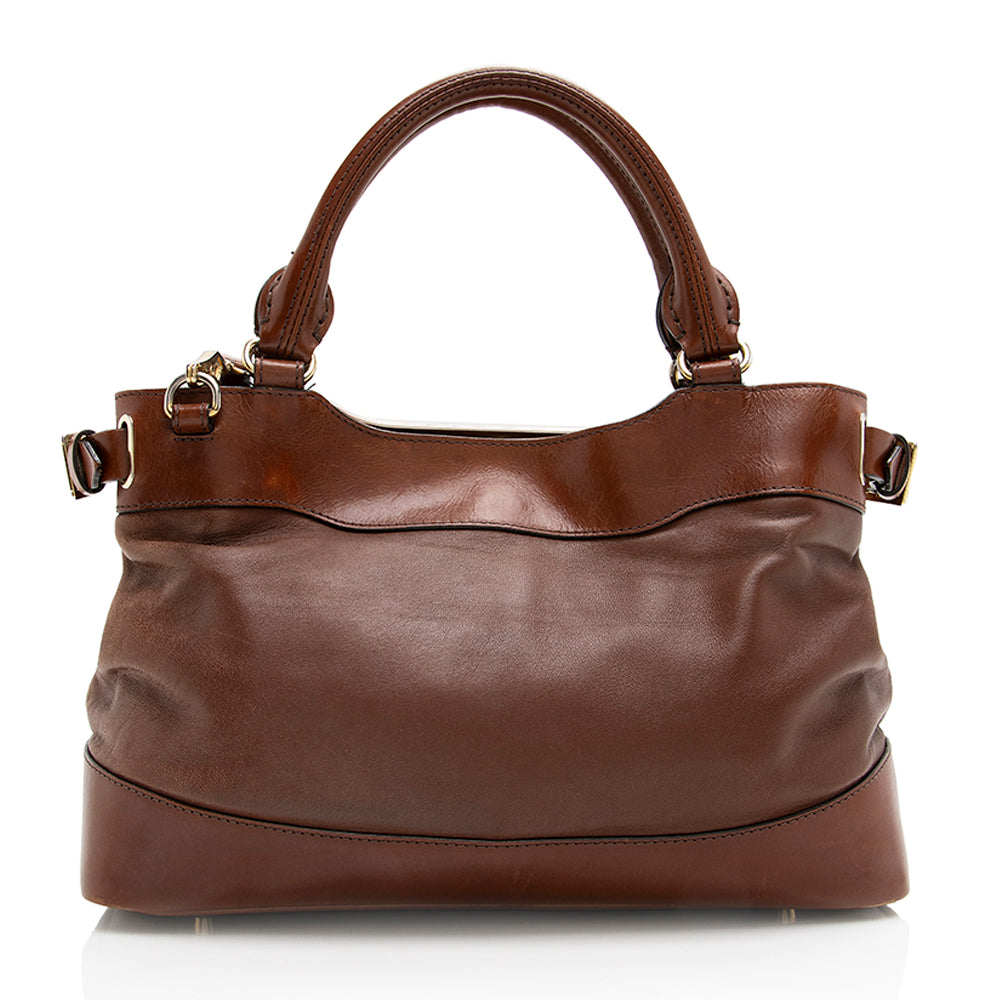 Burberry Leather Convertible Satchel (SHF-17987)