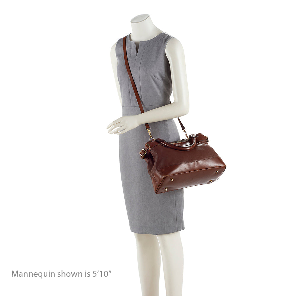 Burberry Leather Convertible Satchel (SHF-17987)