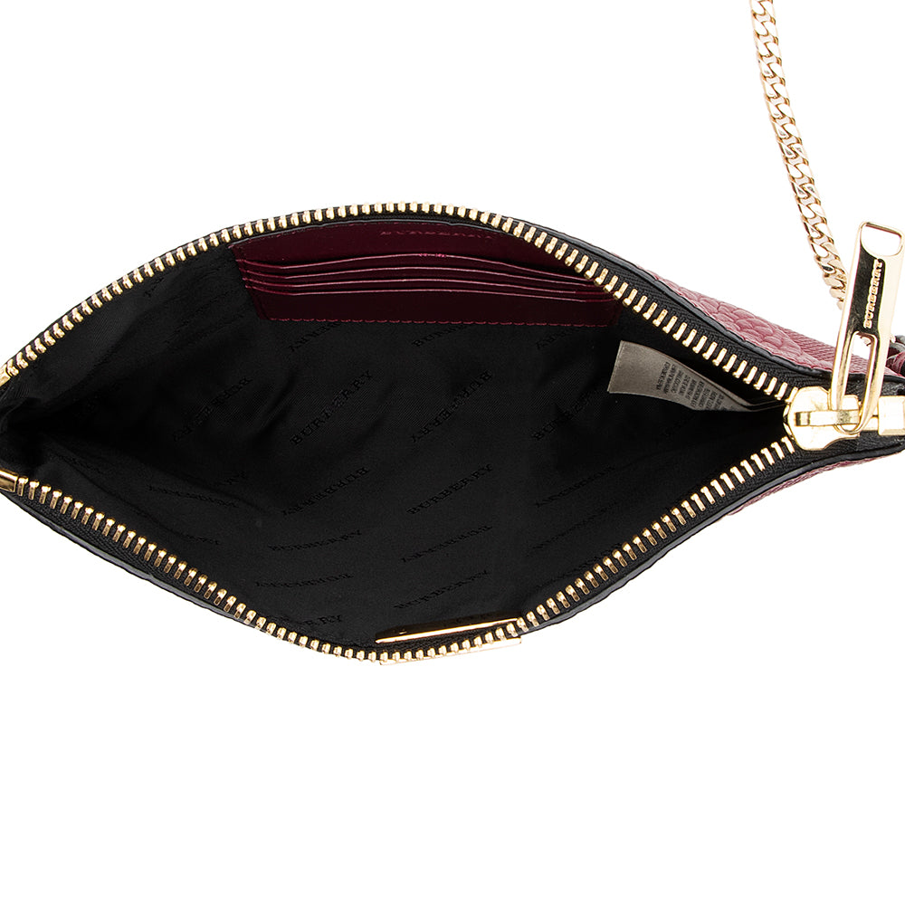 Burberry Leather Embossed Check Peyton Crossbody Bag (SHF-19230)