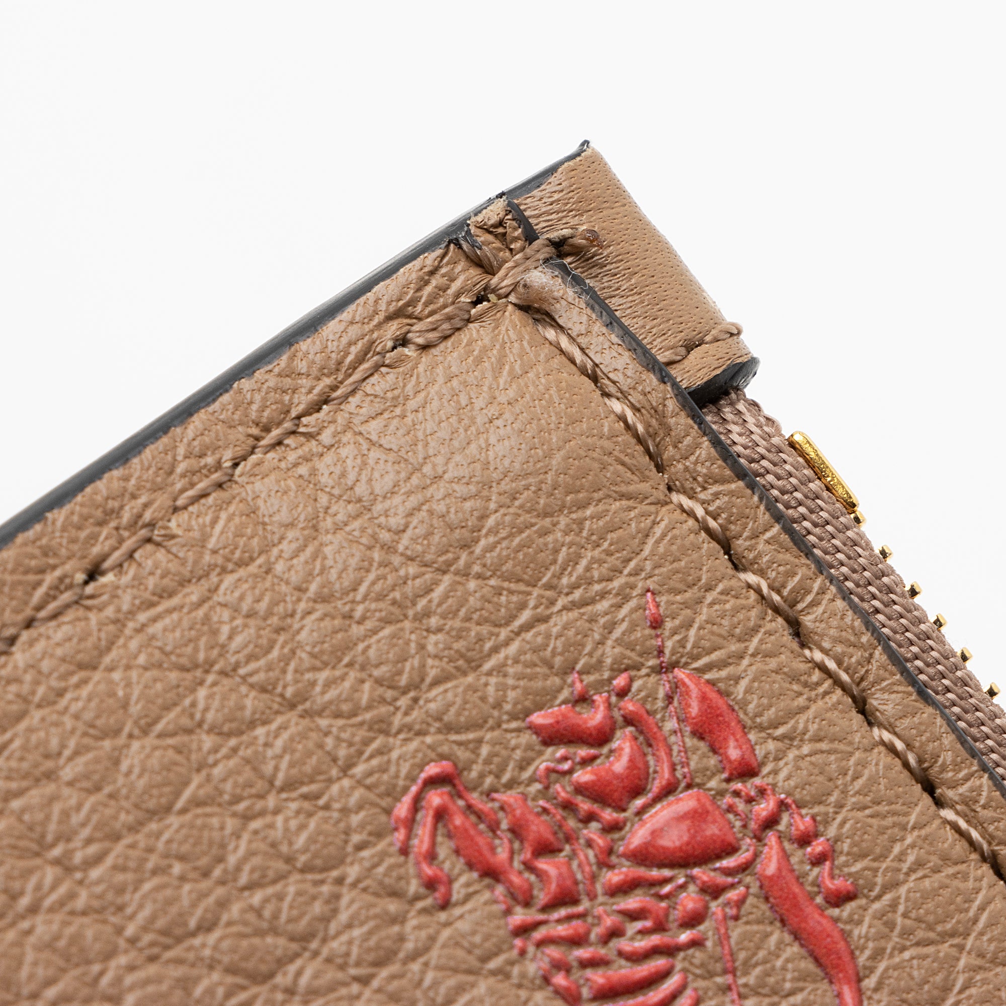 Burberry Leather Equestrian Knight Zip Card Case (SHF-22444)