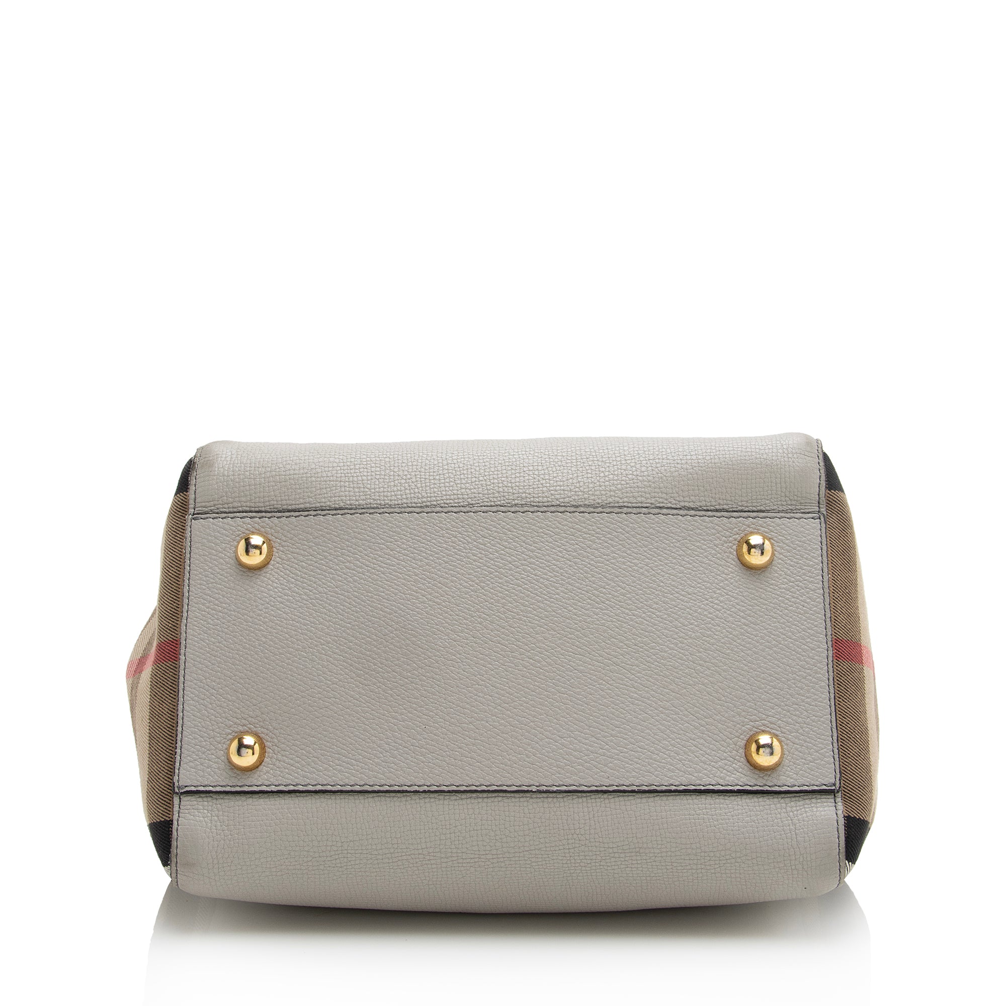 Burberry Leather House Check Derby Canterbury Small Tote (SHF-22598)