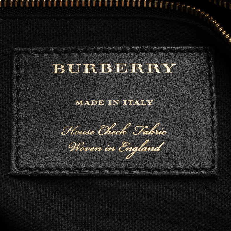 Burberry Leather House Check Derby Canterbury Small Tote (SHF-22598)