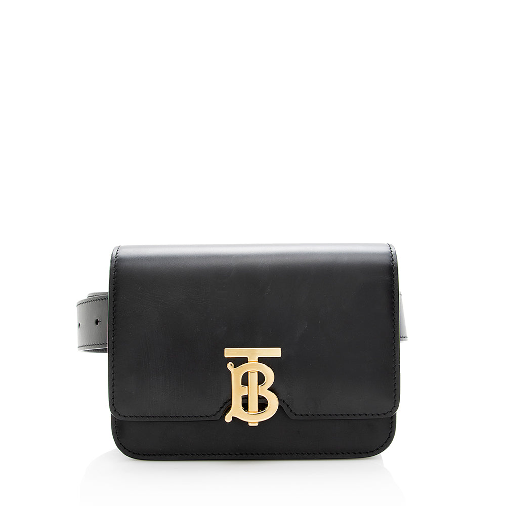 BURBERRY Black Mini Leather TB Bag