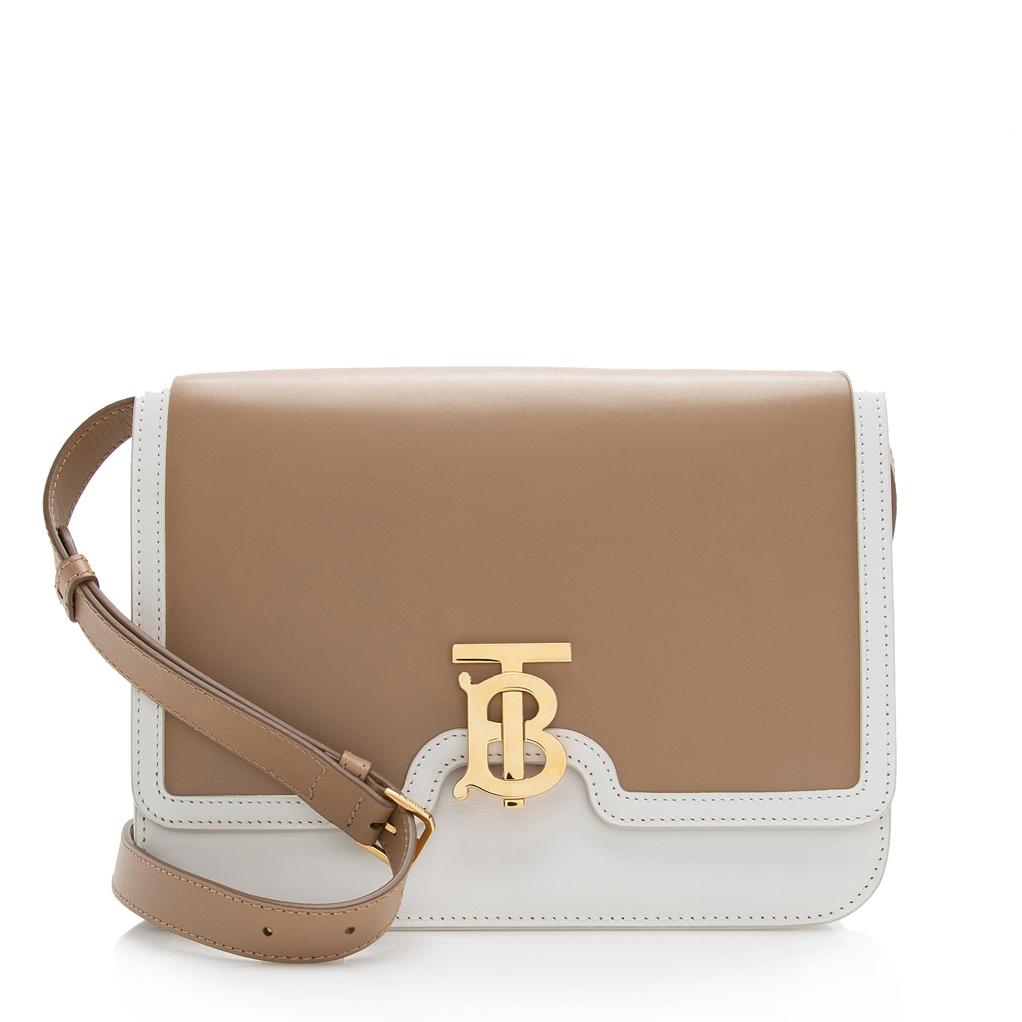 Burberry Leather TB Flap Medium Shoulder Bag (SHF-22177)