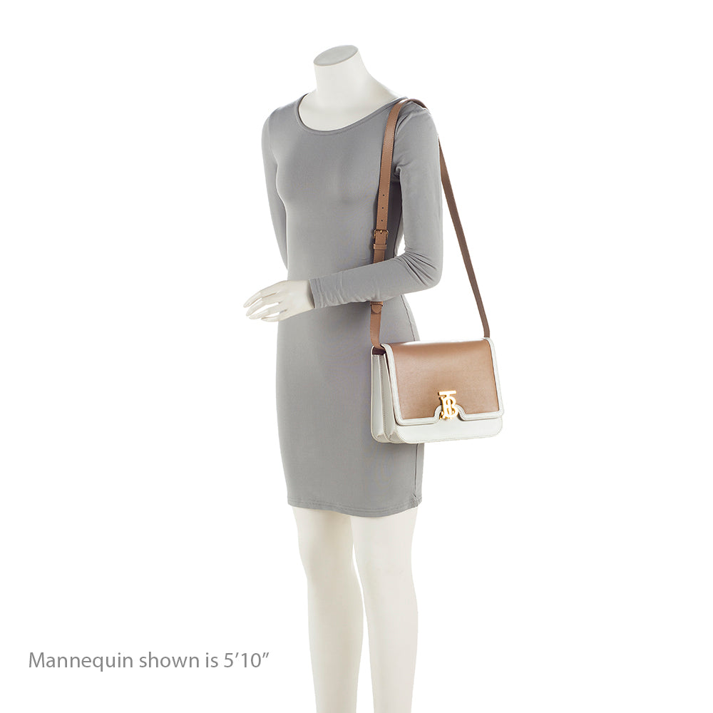 Burberry Leather TB Flap Medium Shoulder Bag (SHF-22177)