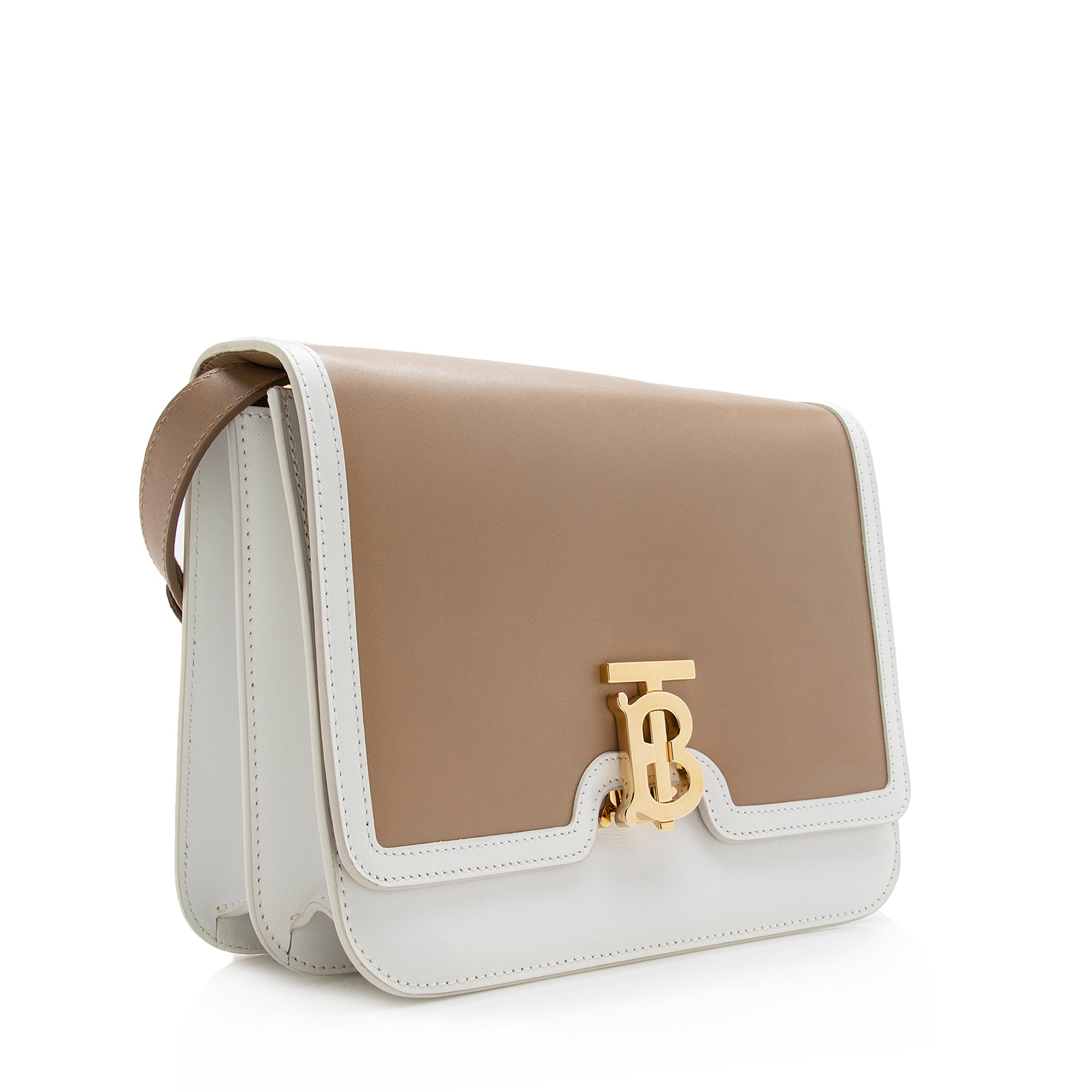 Burberry Leather TB Flap Medium Shoulder Bag (SHF-22177)