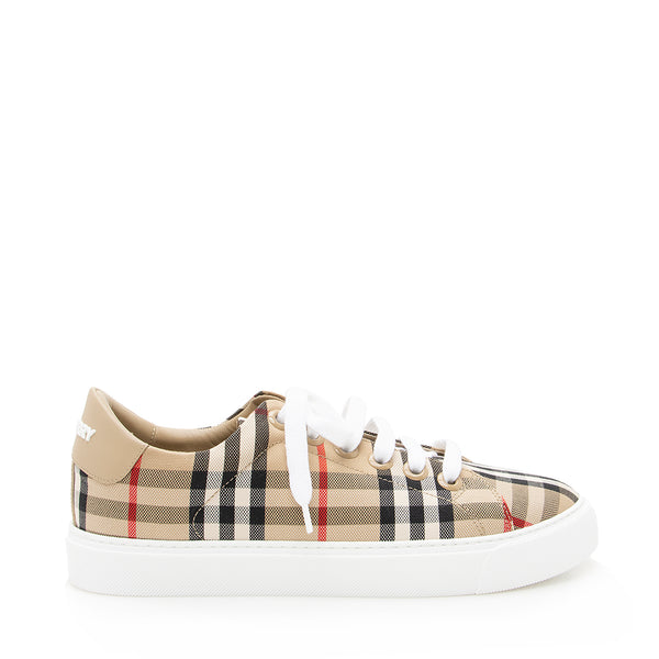 Burberry Leather Vintage Check Sneakers - Size 6.5 / 36.5 (SHF-22325)