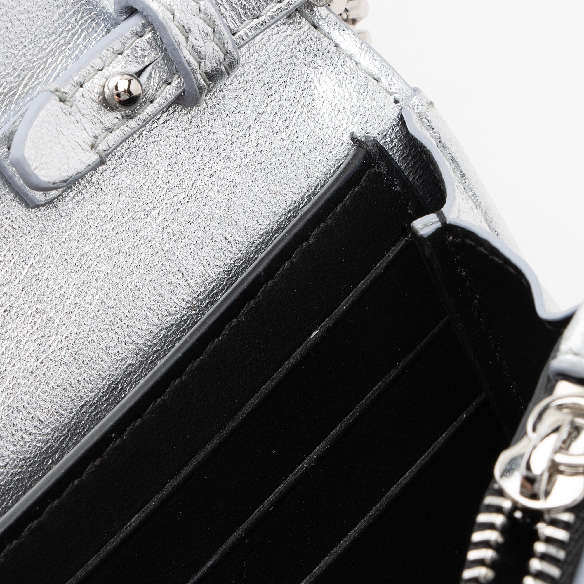 Burberry Metallic Quilted Lambskin TB Lola Wallet on Chain (SHF-22393)