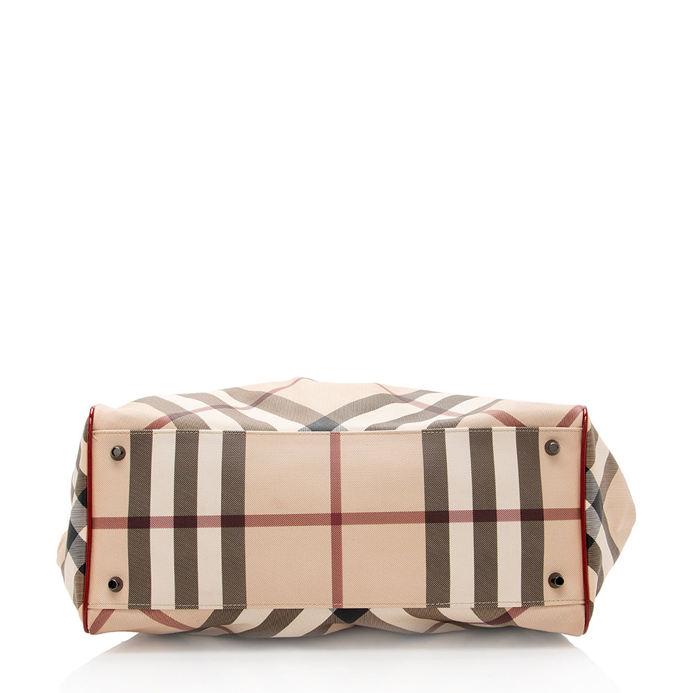 Burberry Nova Check Double Zip Tote (SHF-19266)