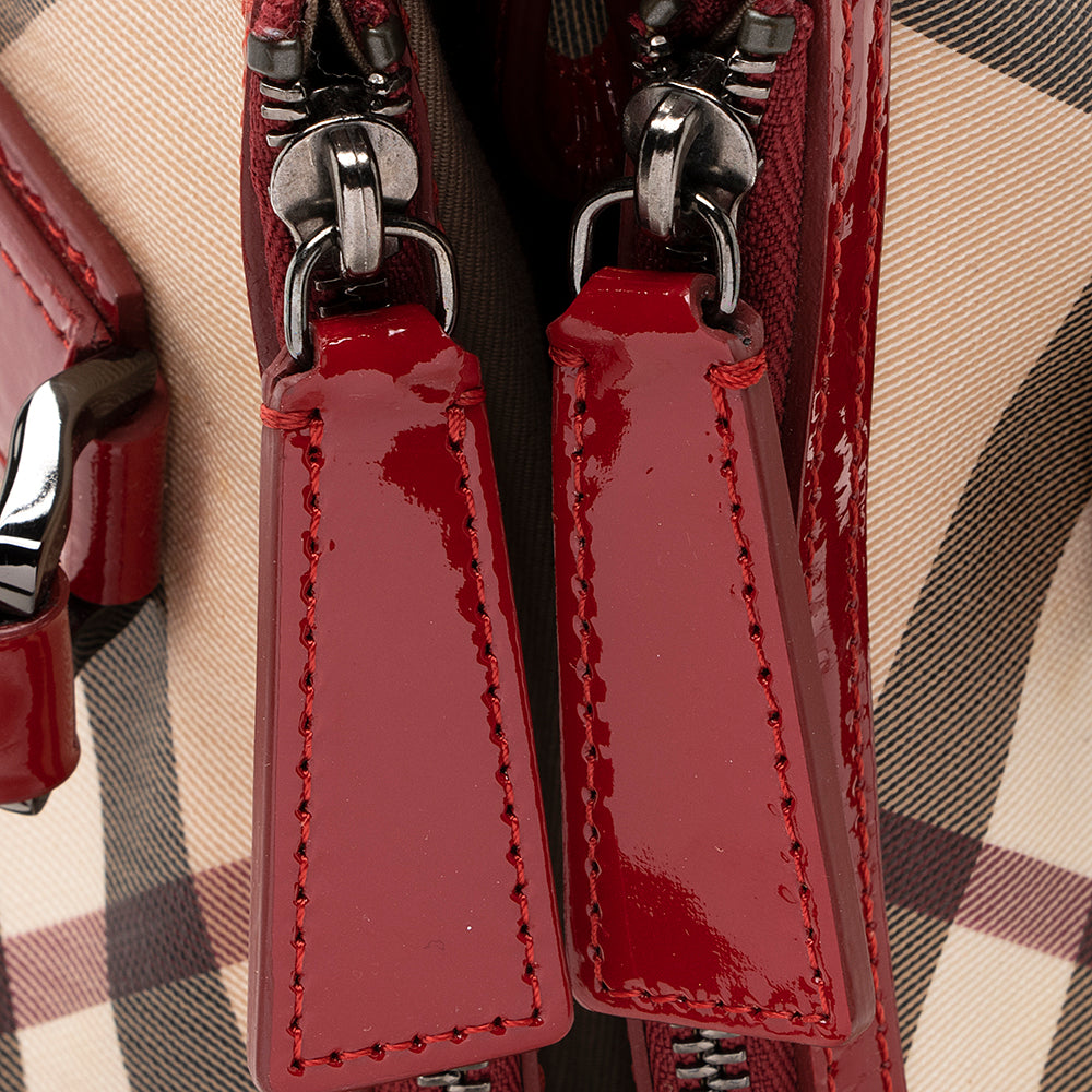 Burberry Nova Check Double Zip Tote (SHF-19266)
