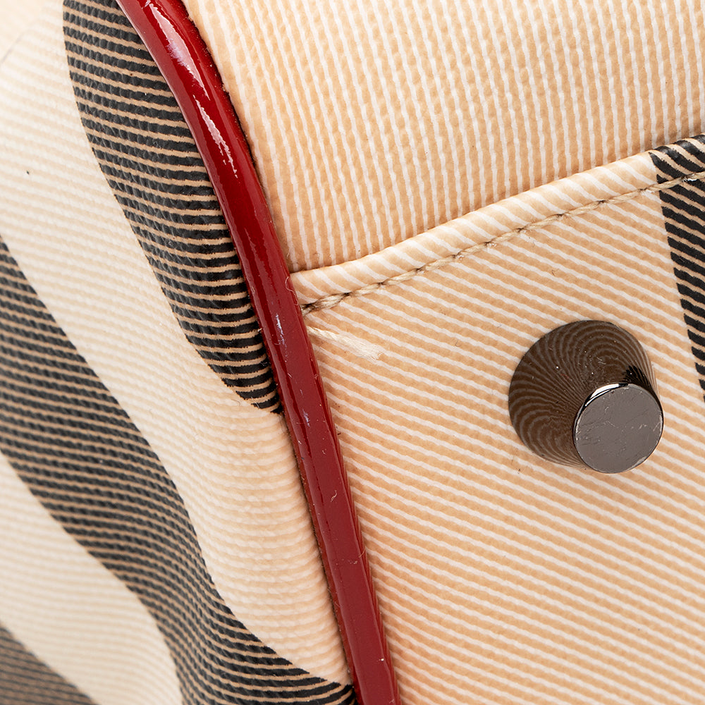 Burberry Nova Check Double Zip Tote (SHF-19266)