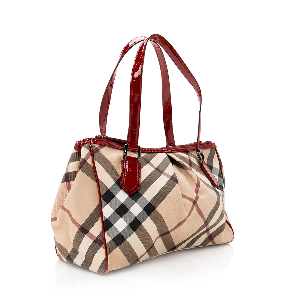 Burberry Nova Check Double Zip Tote (SHF-19266)