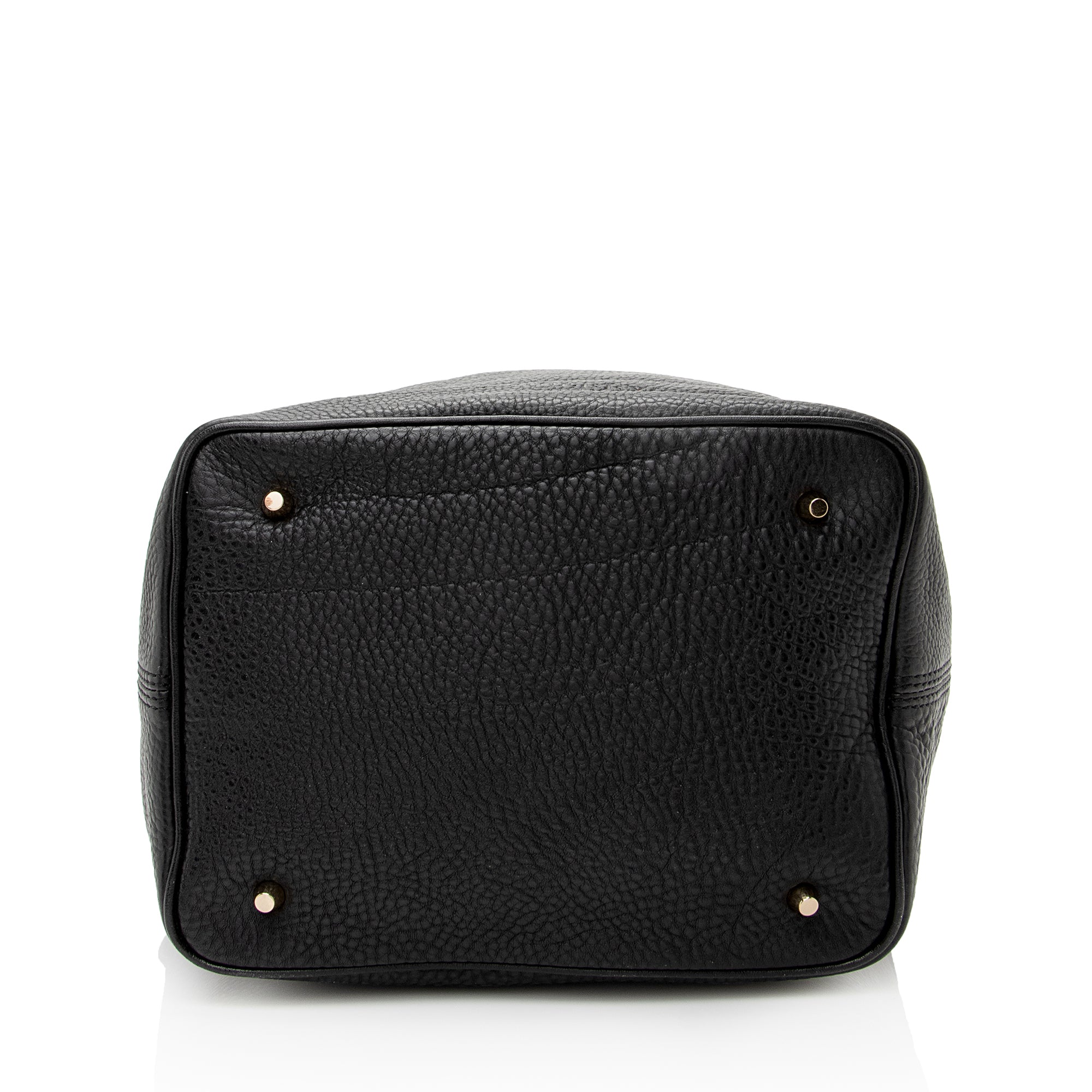 Burberry Pebbled Leather House Check Ashby Medium Hobo (SHF-22726)