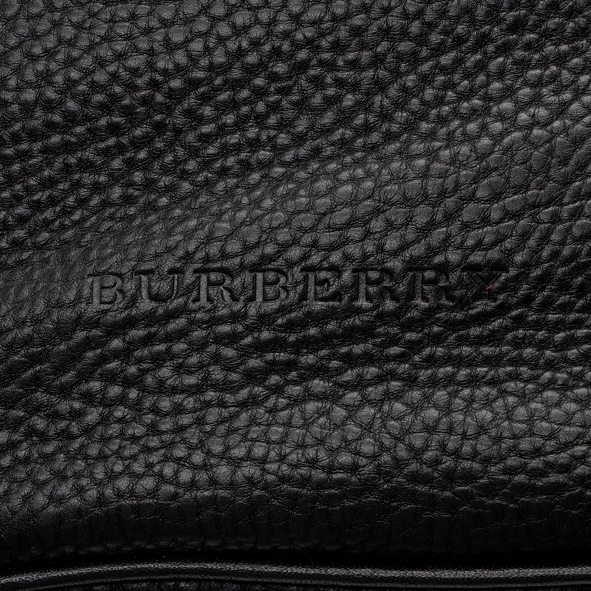 Burberry Pebbled Leather House Check Ashby Medium Hobo (SHF-22726)