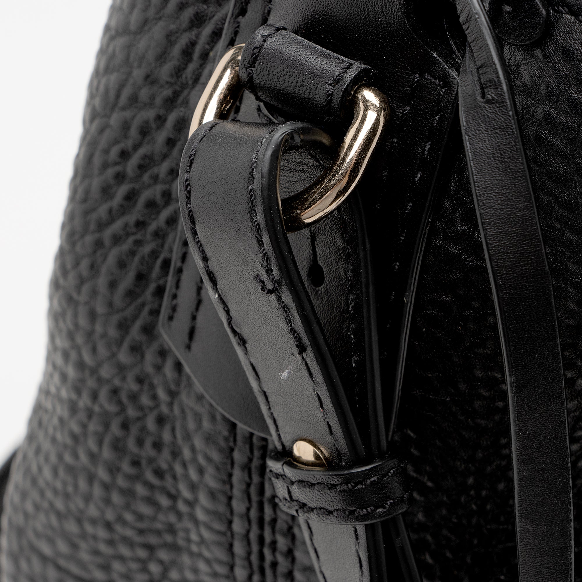 Burberry Pebbled Leather House Check Ashby Medium Hobo (SHF-22726)