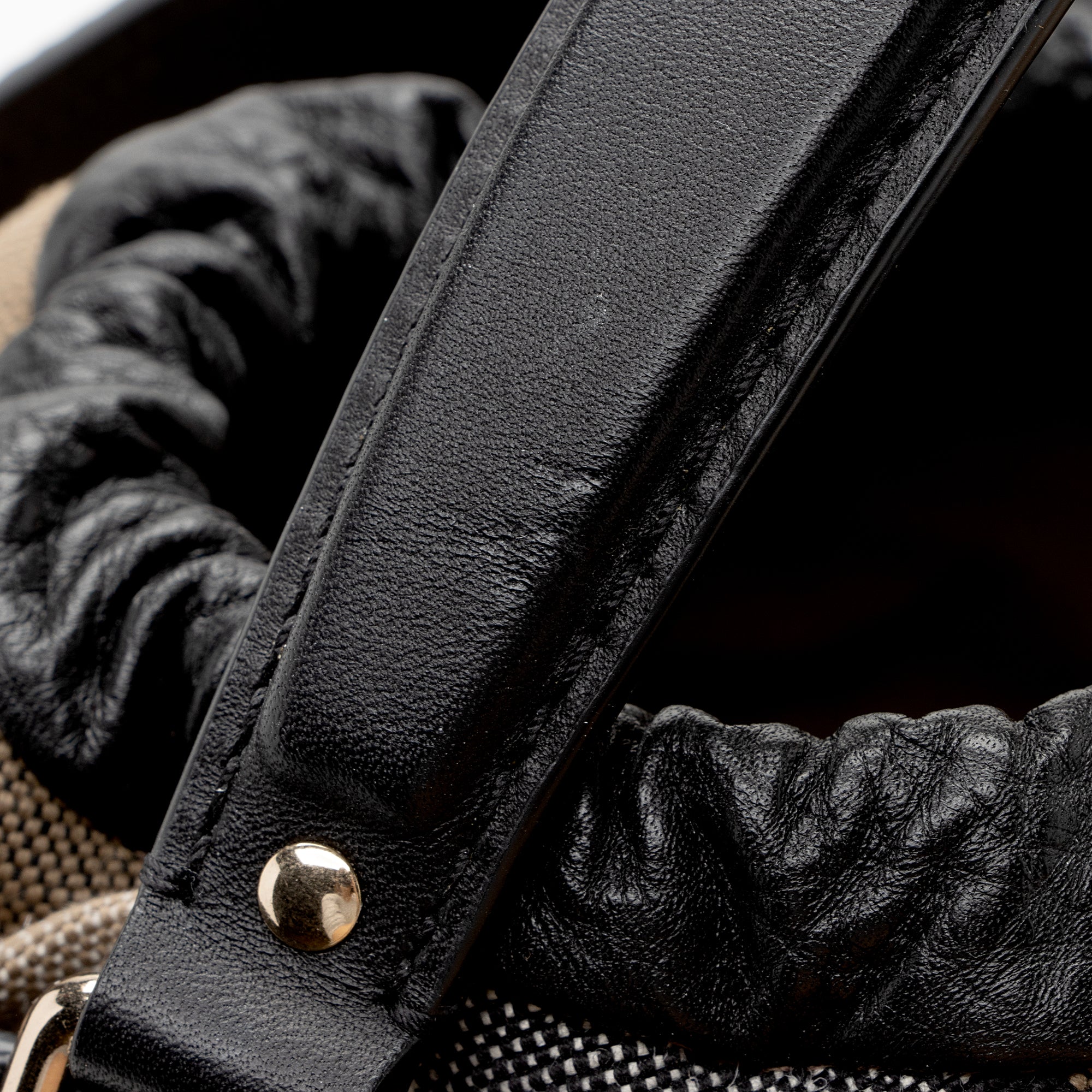 Burberry Pebbled Leather House Check Ashby Medium Hobo (SHF-22726)