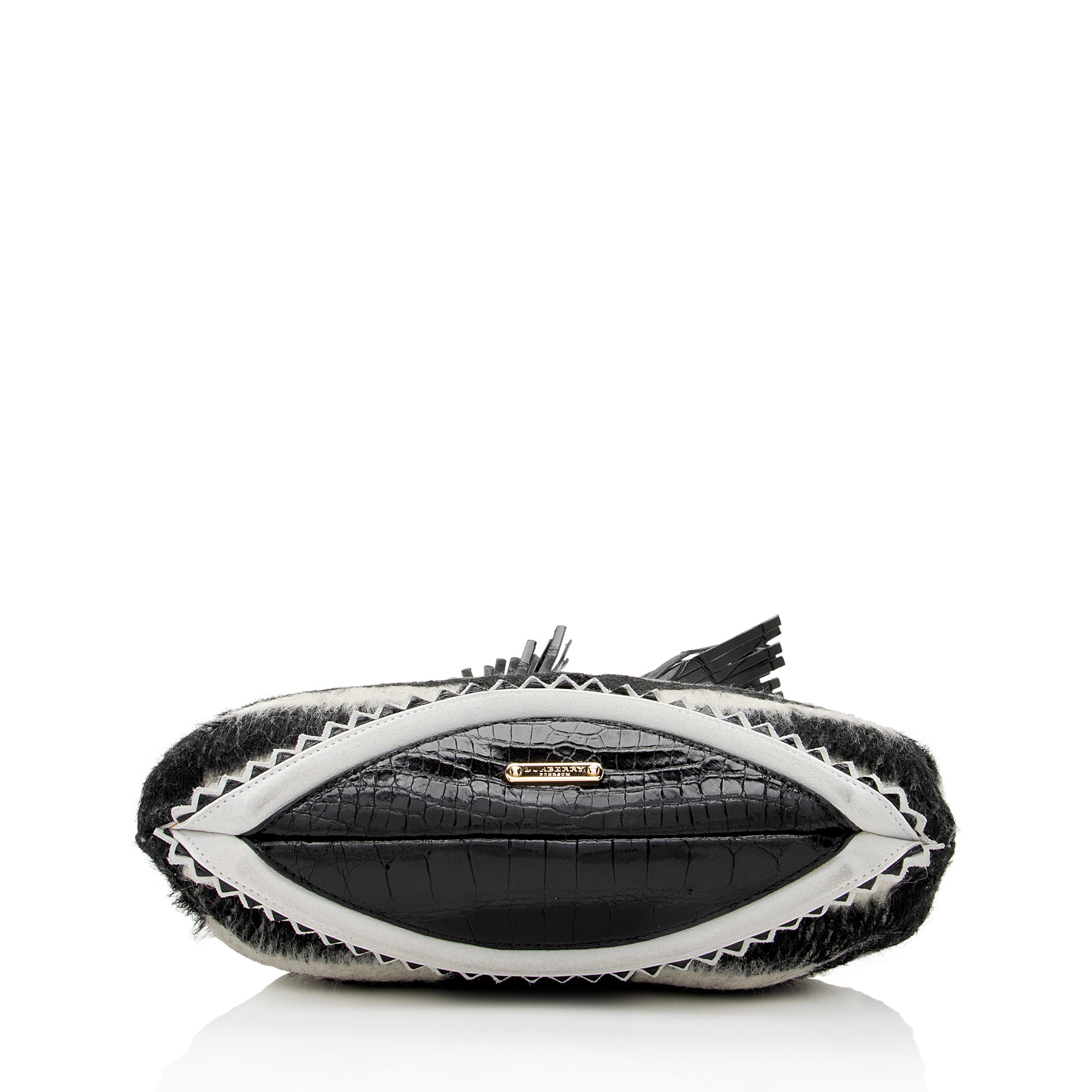 Burberry Prorsum Alpaca Alligator Suede Wilbur Crossbody Bag (SHF-22523)