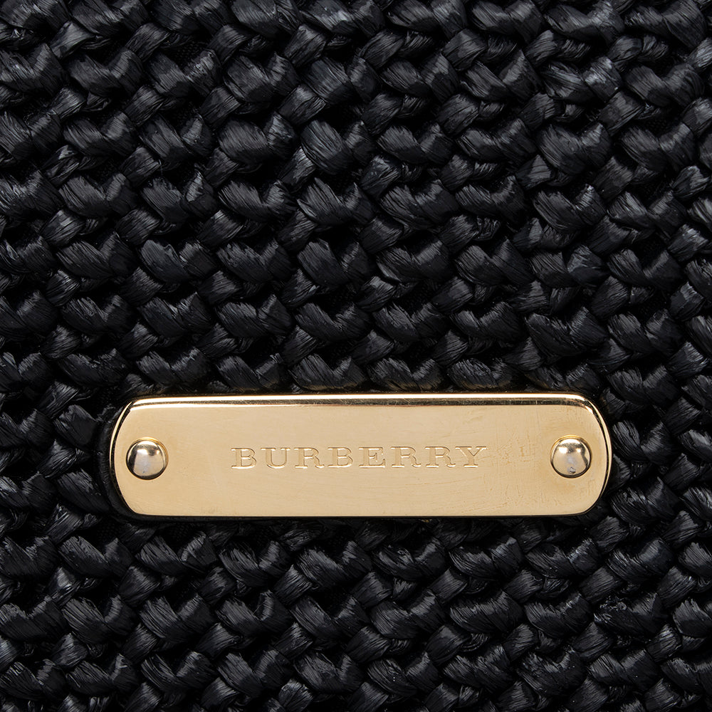 Burberry Prorsum Raffia Leather Whipstitch Satchel (SHF-17845)